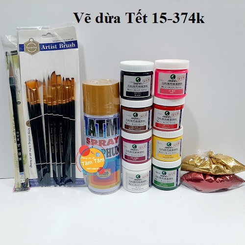 [ TÂM TÂM ]-Combo vẽ dừa tết/ VẼ DỪA , VẼ DƯA HẤU TẾT 12-15 -