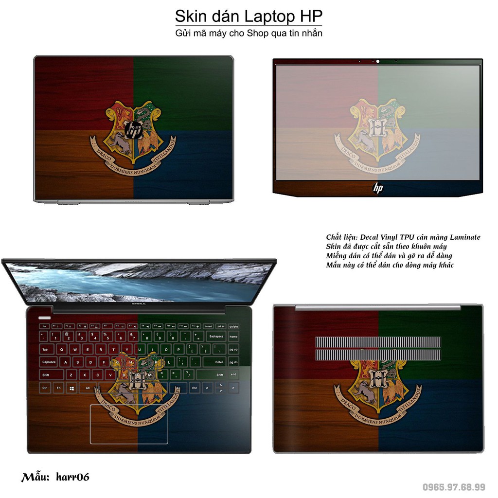 Skin dán Laptop HP in hình Harry Potter (inbox mã máy cho Shop)