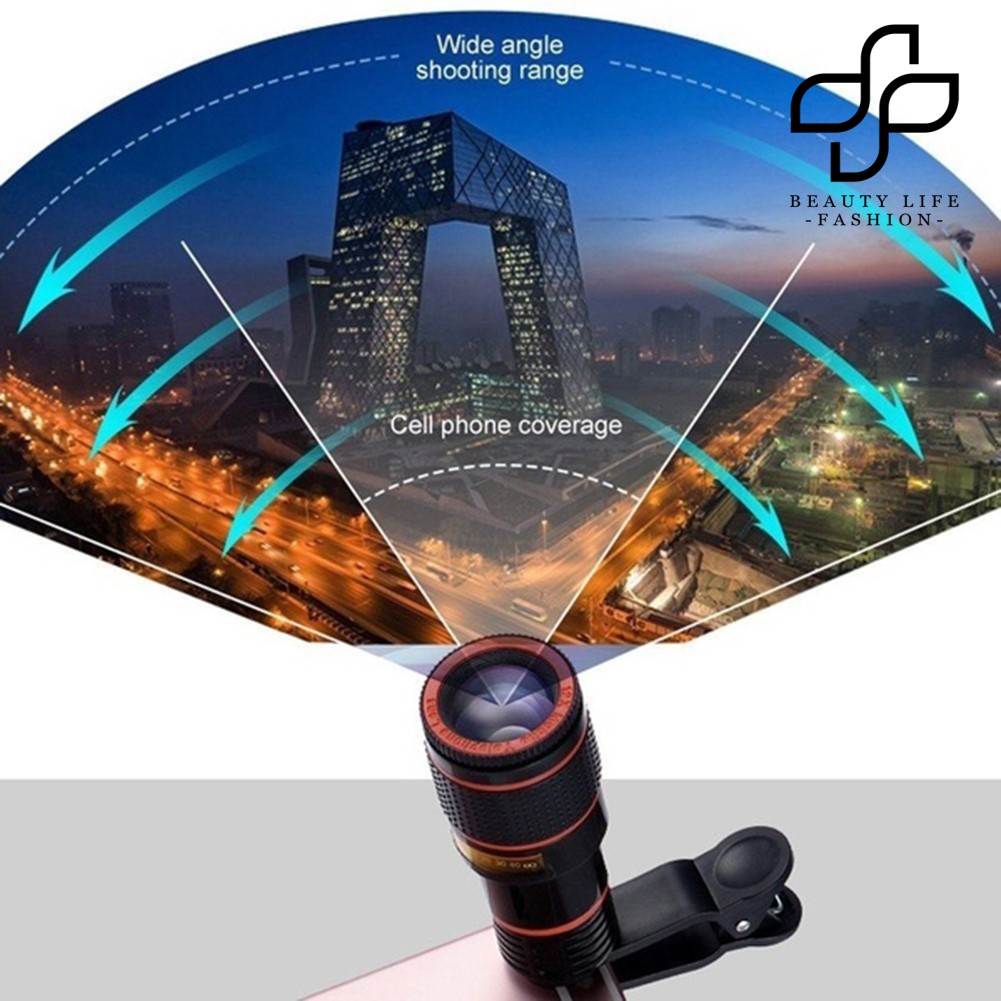 Ống Kính Phóng To 12x Hd Kèm Kẹp Cho Điện Thoại