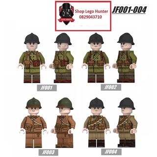 Xếp hình Army WW II minifigures mô hình lắp ráp Lính Pháp thế chiến 2 JF 001 - 004