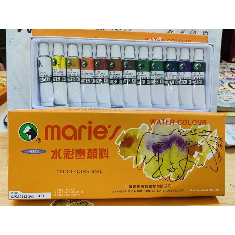 Màu nước Maries - 12 màu/9ml