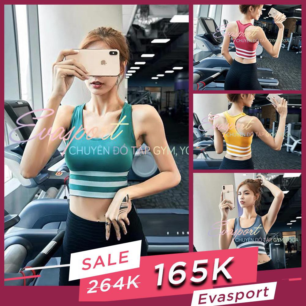 Áo bra [ BOMSHELL] tập gym, yoga vải Dệt Kim Cao Cấp -EvaSport.VN