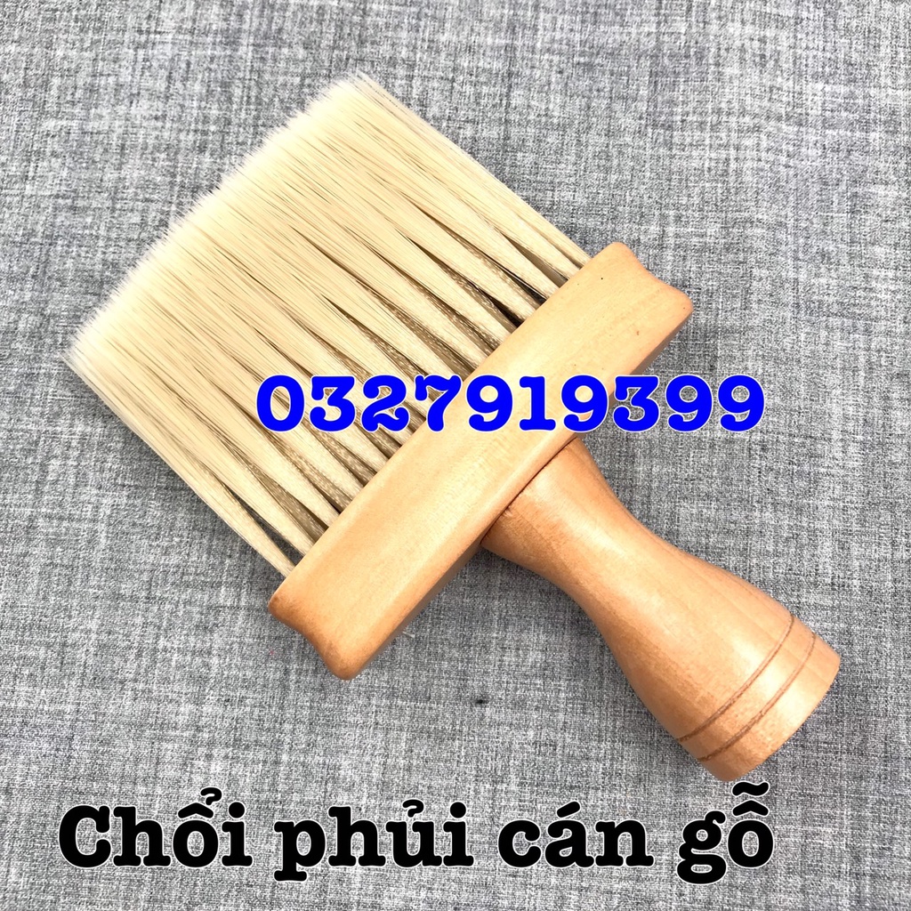 ✅ Chổi phủi tóc cán gỗ Barber K30