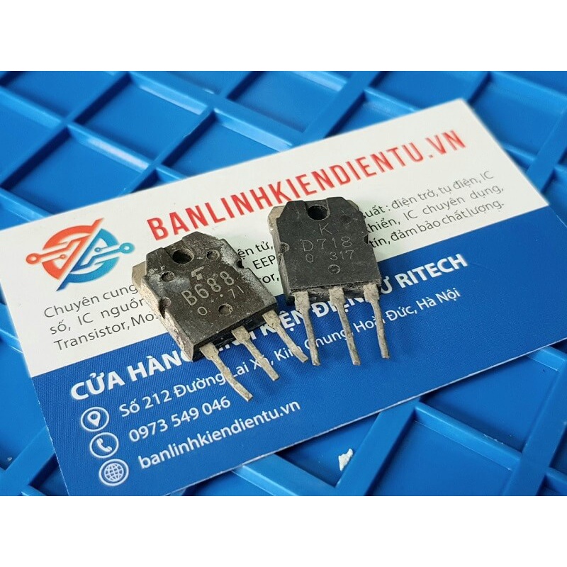 [Combo 3 cặp] D718 B688 Cặp Transistor 8A 120V TO-3P (Tháo Máy)