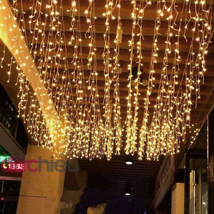 [ Hàng chuẩn ] Dây đèn LED màn rèm trang trí 3m 10 sợi thả chống nước chuyên ngoài trời noel, giáng sinh, nhà hàng