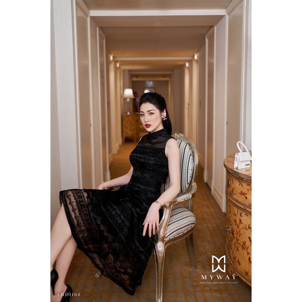 Đầm Dự Tiệc Nữ MY WAY Dáng Xòe Không Tay Sang Trọng 1MD1168