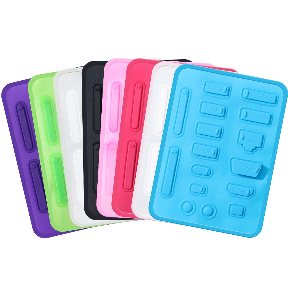 Set 16 Nút Silicone Đậy Cổng Sạc USB Chống Bụi Cho Laptop Máy Tính