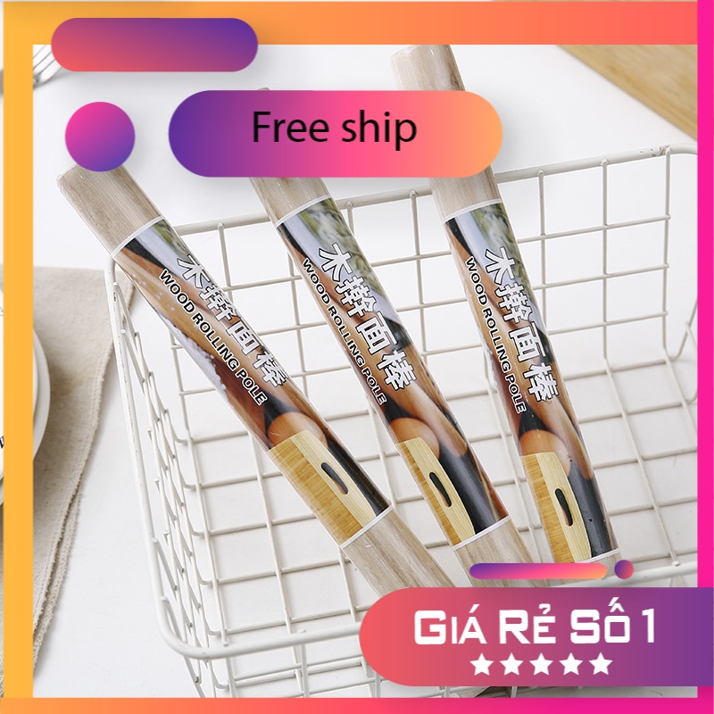 Cán lăn bột / Cây lăn bột bằng gỗ 28cm