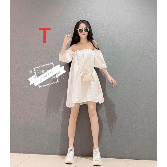 Váy trễ vai chun tay TT12 | BigBuy360 - bigbuy360.vn