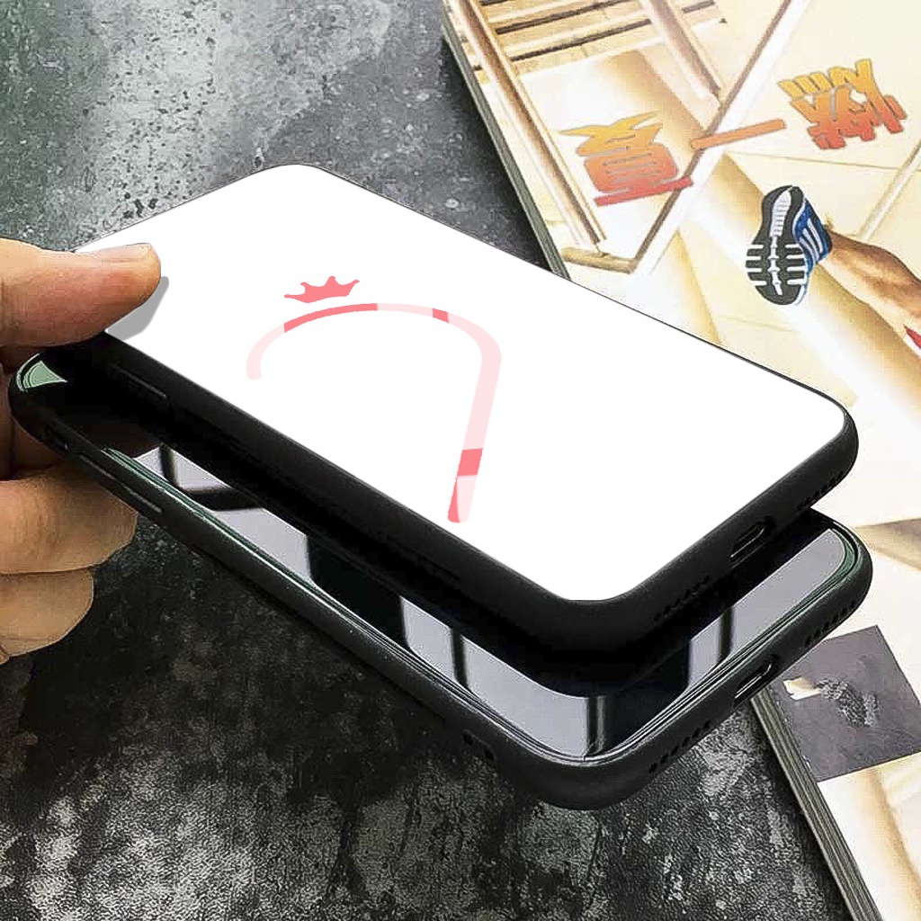 Ốp iphone lưng kính 1 nửa trái tim cặp đôi dành cho iphone 6 đến 14promax - K355