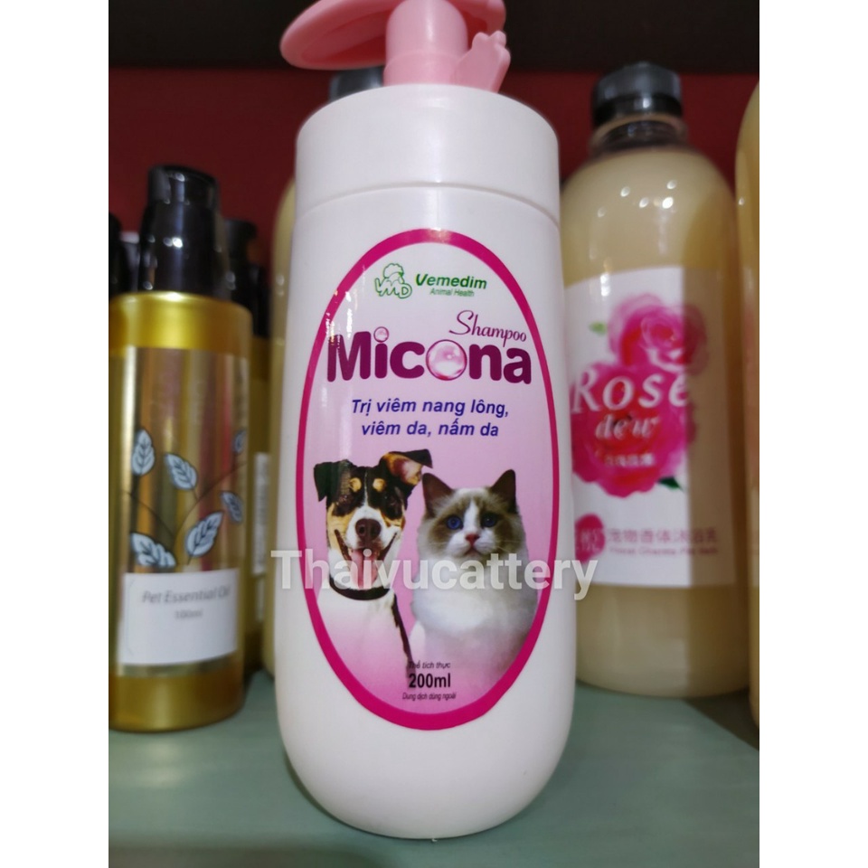 sữa tắm trị nấm và ghẻ Da Nấm Da Cho Chó Mèo Micona Vemedim 200ml