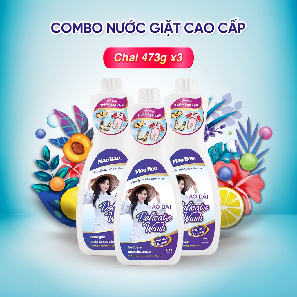 Combo 3 chai Nước giặt cao cấp Mao Bao 473g