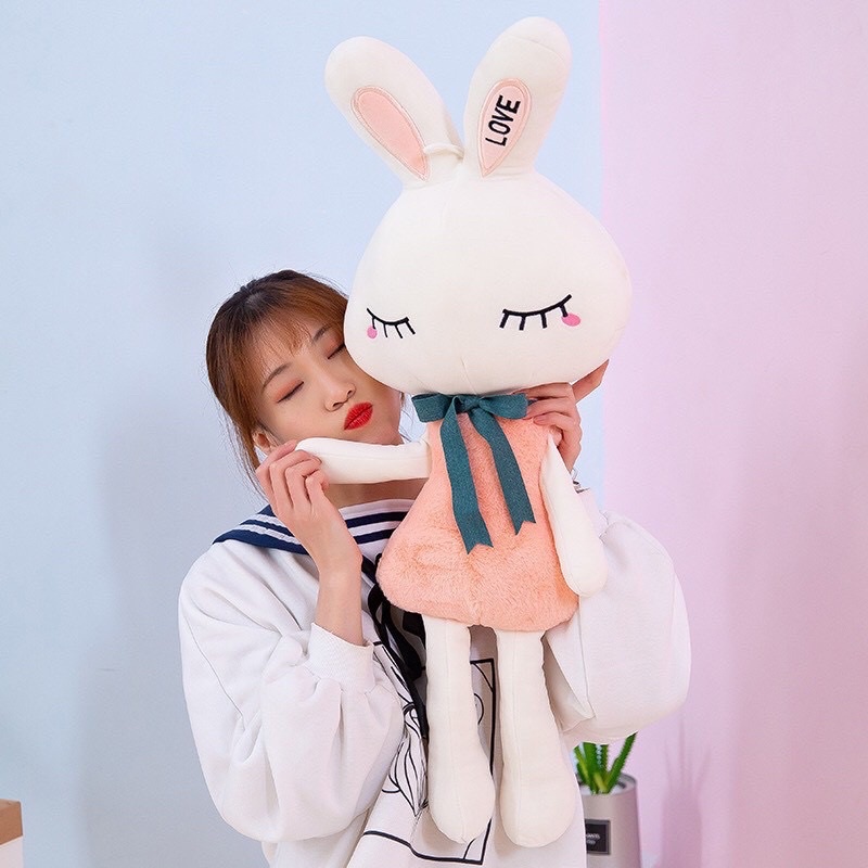 Thỏ  Love  thỏ  bông gấu  bông  cho bé mềm mịn  xinh  xắn dài 50cm