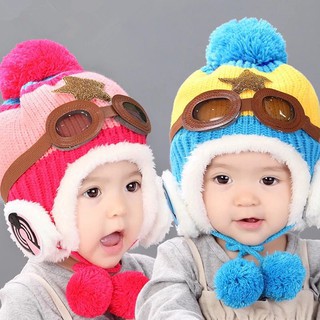 Mũ Len Phi Công Xinh Xắn Cho Bé