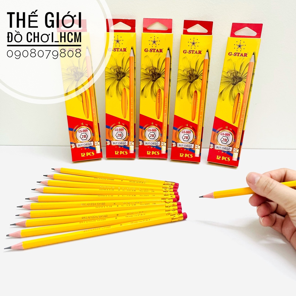 [NÉT MỎNG -ĐẬM] Bút Chì Gỗ 2B Gstar - 1 Cây