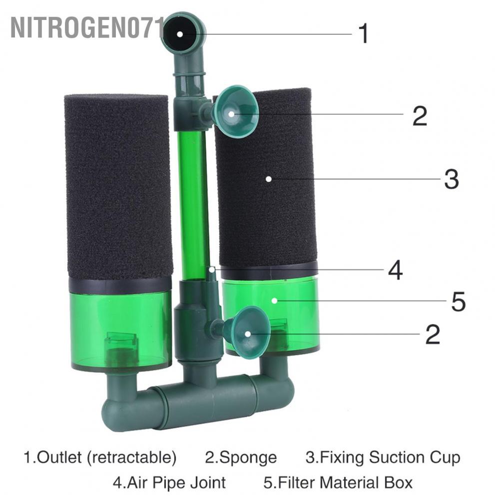 Nitrogen071 2 Types Aquarium Double Head Biochemical Sponge Foam Filter Fish Tank Equipment