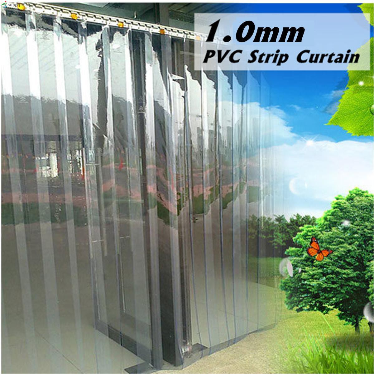 Freezer Room PVC Strip Curtain / Door Strip Kit + hanging rail - 2M X 0.18CM New#Only a single strip aircon