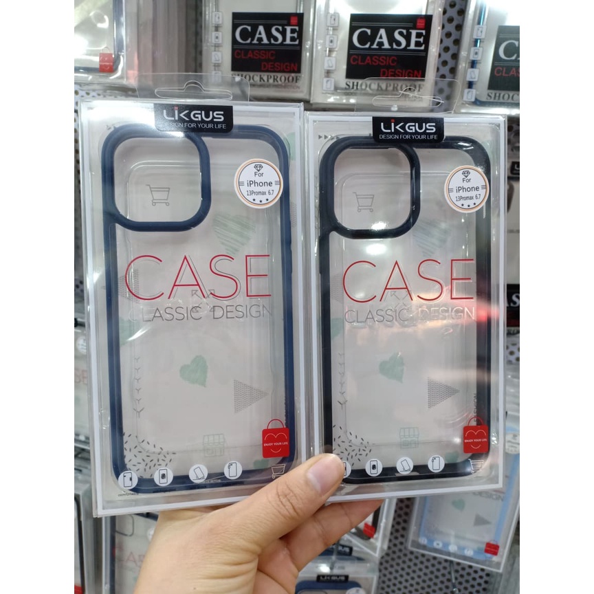 Ốp lưng Likgus trong viền màu mỏng cho iPhone 11,11 Pro max,12,12 Pro max, 13,13 Pro max, chống ố màu