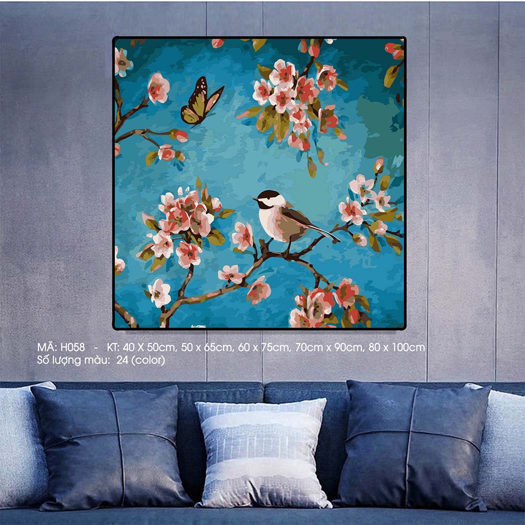 Tranh Sơn Dầu Số Hóa Hoa Nhiều Kích Thước BEE HAPPY Tranh Mã  H058