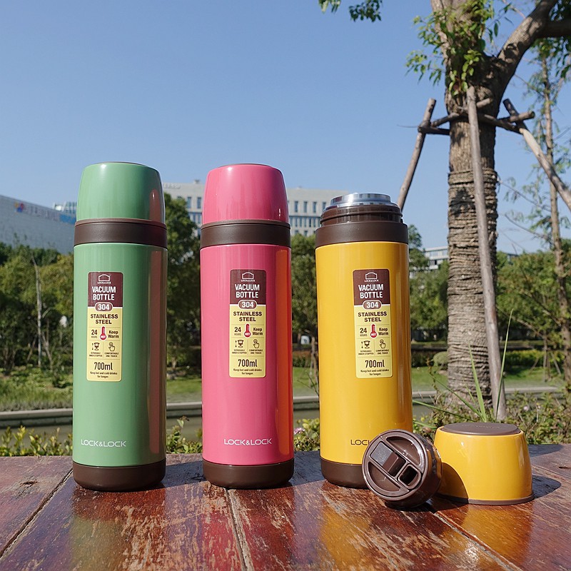 Bình giữ nhiệt Lock&amp;Lock City Vacuum Bottle Olympic Montreal 700ml LHC1448 màu vàng