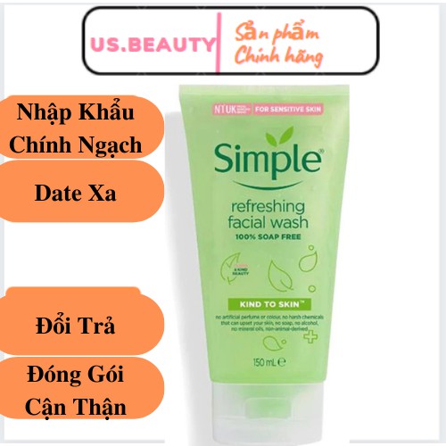 Sữa rửa mặt simple gel wash gel 150ml