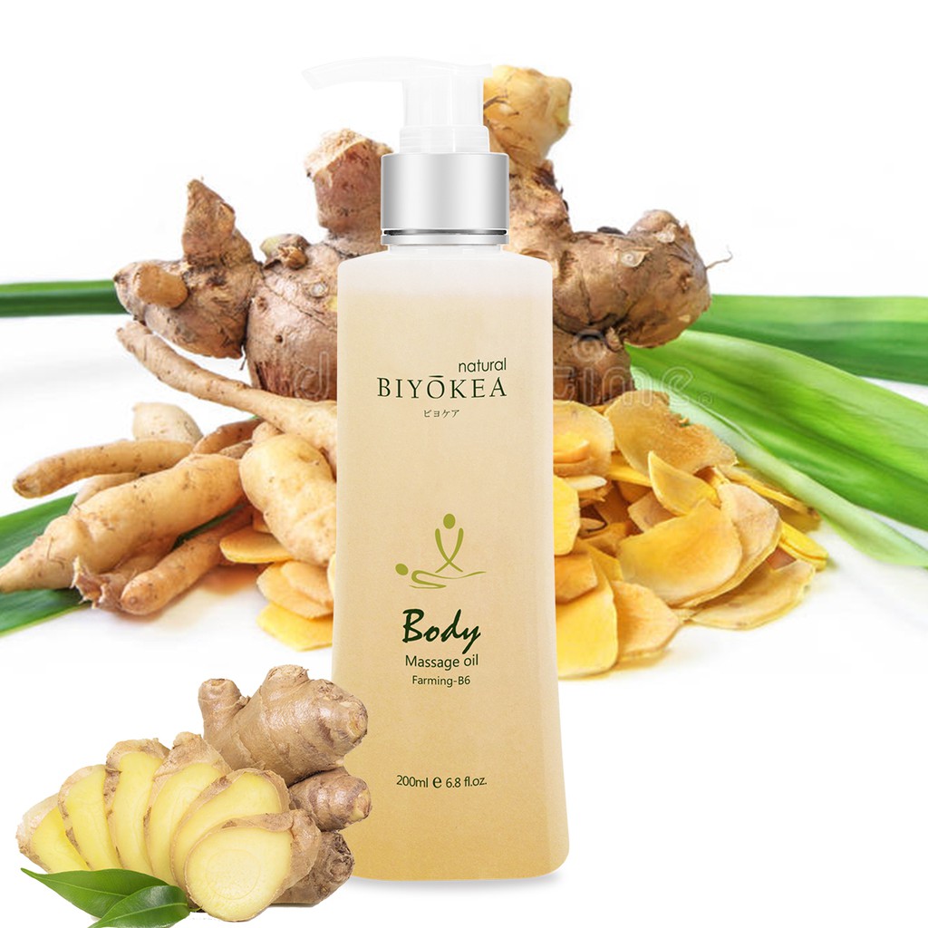 Dầu Massage Body Gừng, Sả Chanh Biyokea 200ml
