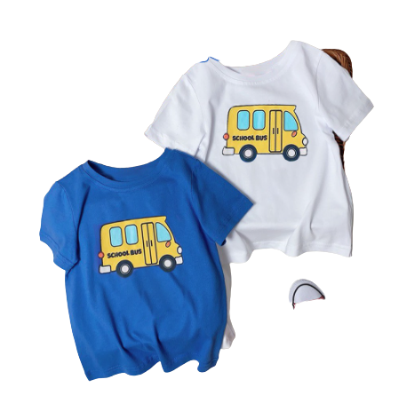 Áo Phông Bé Trai Bé Gái Hàn Quốc Xuất Dư, Áo Thun Trẻ Em Hình Oto Chất Cotton Từ 1-4 tuổi KidsOneStore Size 8-20kg AC3