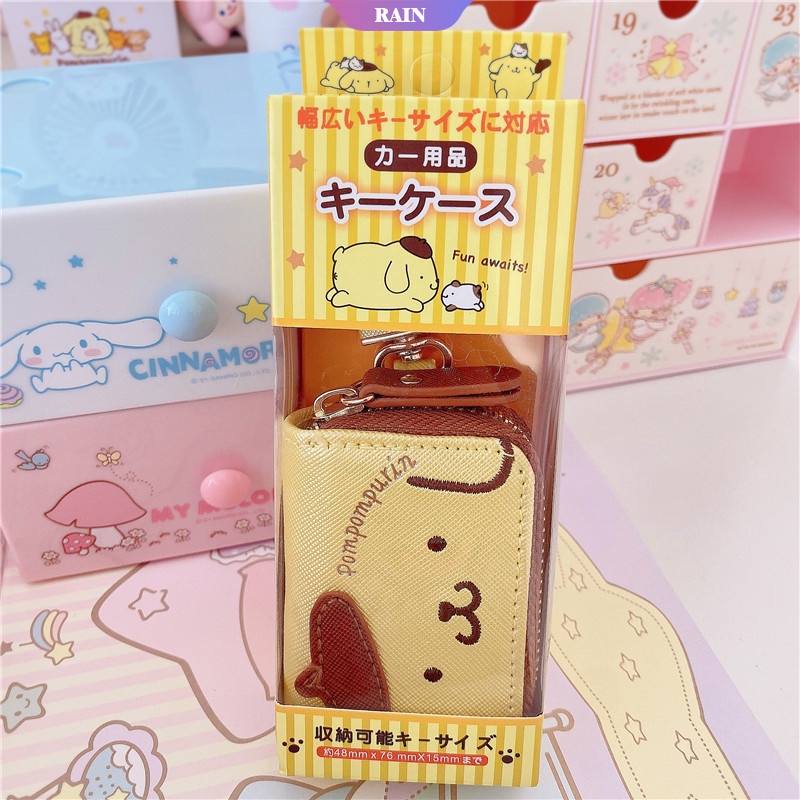 Móc Khóa Hoạt Hình Sanrio Melody Cinnamoroll Hello Kitty Kuromi Pom Pom Purin Có Khóa Kéo Và Hộp Đựng