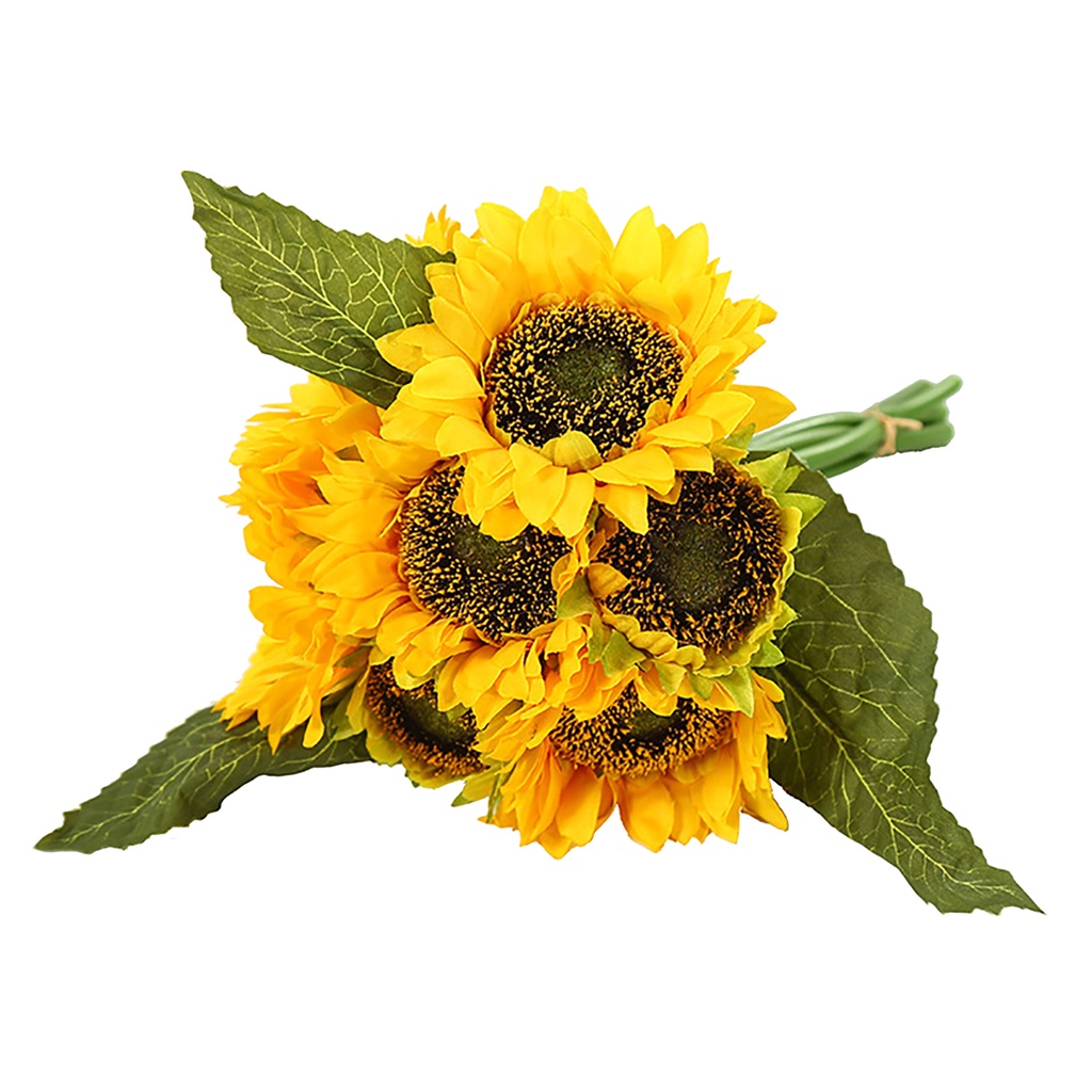 1 Nhánh 7 Đầu Hoa Hướng Dương Nhân Tạo Bằng Nhựa Dùng Trang Trí Bàn