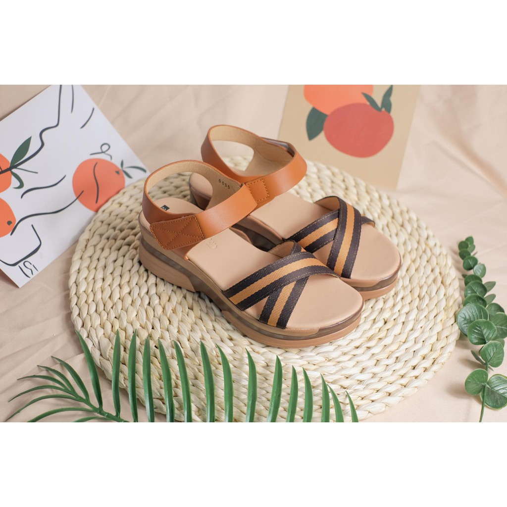 Giày sandal bánh mì chéo X cao 3cm - THENYSMILE - Xona