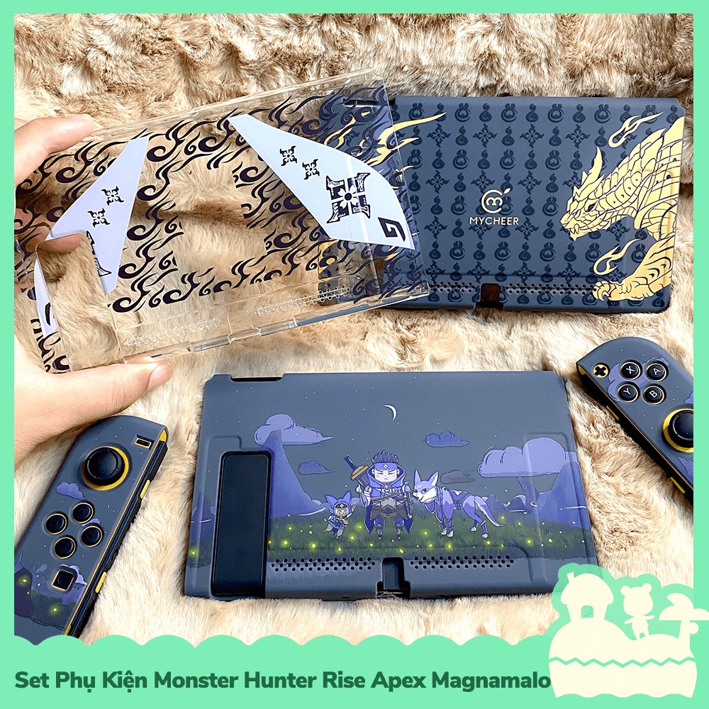 [Có Sẵn VN] Set Phụ Kiện Túi, Case Ốp Dock, Analog Joycon Nintendo Switch & Lite Monster Hunter Rise Apex Magnamalo