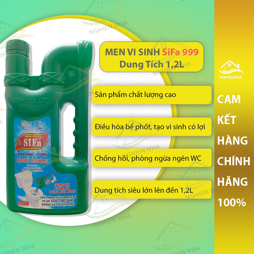 Men vi sinh khử mùi toilet bồn cầu chống mùi hôi cống bể phốt điều hòa hầm cầu Bio Fast 1200ML Sifa NGHIỆN NHÀ