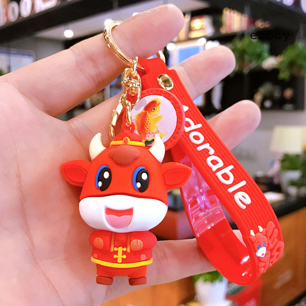 Móc Khóa Hình Bò Sữa Dễ Thương
