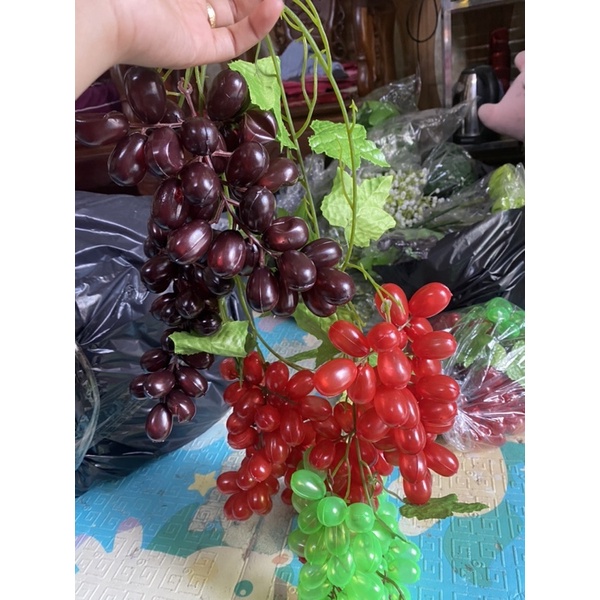 Chùm nho trang trí, 1 dây nho 4 chùm dài 120cm  decor cực đẹp, giống thật  95%