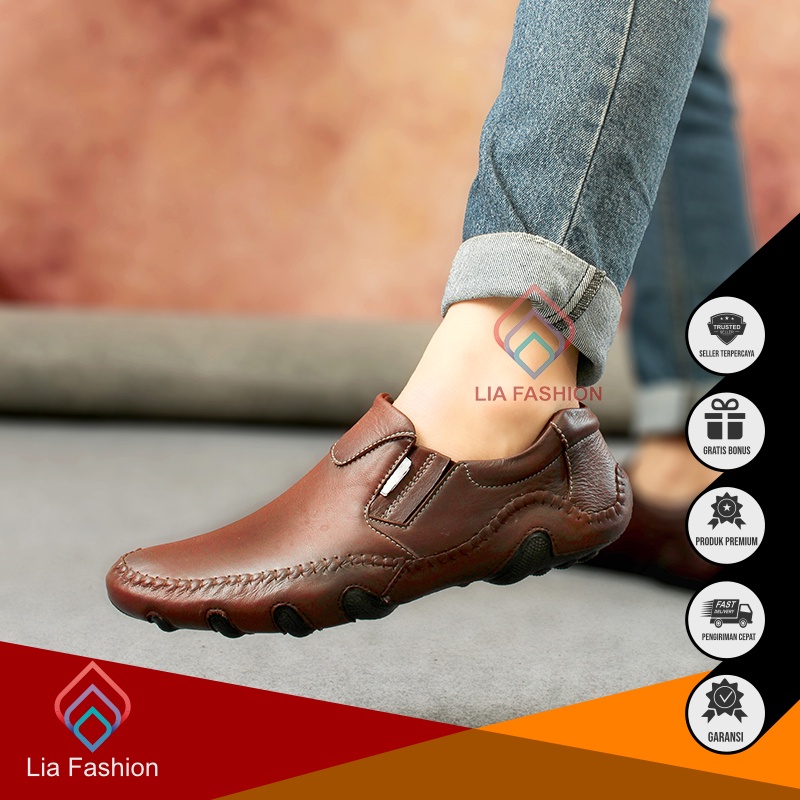 Giày Lười Chất Liệu Da Size 39-43 Thời Trang Công Sở Lịch Lãm Cho Nam