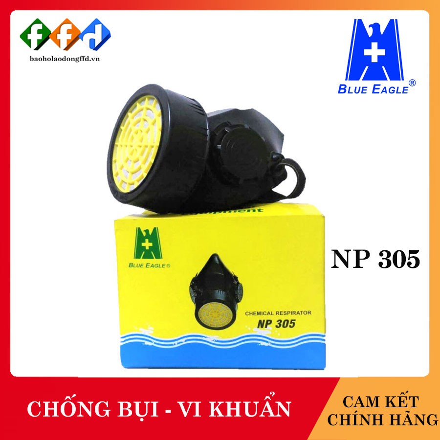 Bộ mặt nạ phòng độc 2 món: 1 mặt nạ Blue Eagle NP 305, 1 Phin lọc RC 203, chống bụi, phòng độc, bảo vệ hô hấp [FFD]