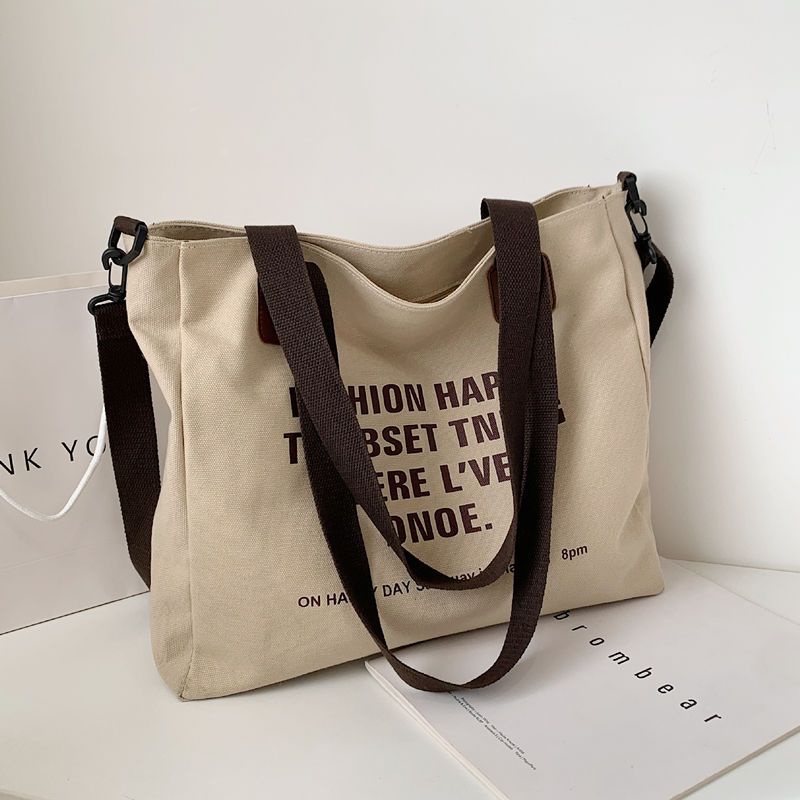 Túi Xách Canvas Cỡ Lớn Thiết Kế Đơn Giản Thời Trang Cho Nữ