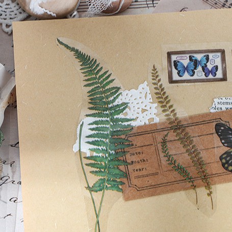 Sticker - Set Sticker Dán Trong Suốt Hình Hoa Lá Trang Trí DIY