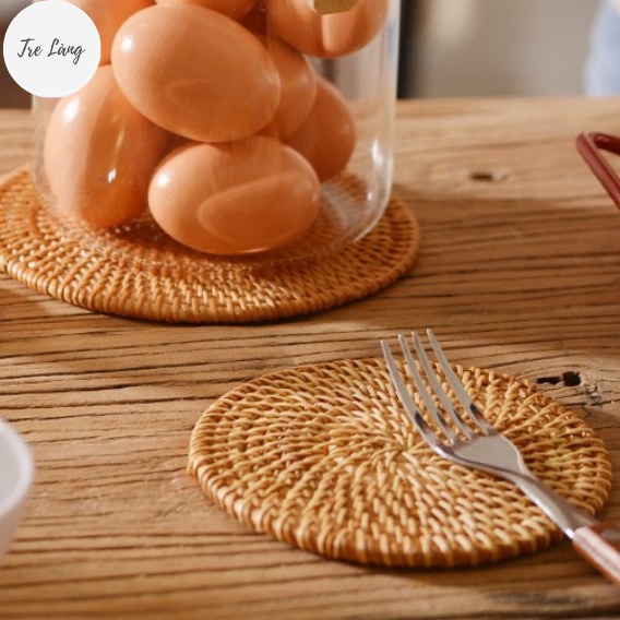 Lót ly Lót nồi mây đan, decor trang trí thân thiện với môi trường, sản phẩm handmade 100%