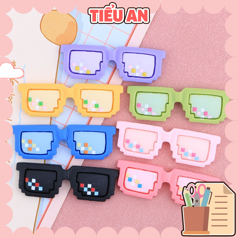 Charm (C582) slime/ Dụng Cụ Charm Trang Trí [Ko Keo &amp; Nút] Hình Mắt Kính Siêu Ngầu - Giá 1 Charm