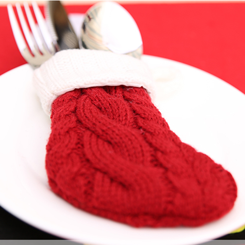 Vớ Đan Len 11cm * 7cm Trang Trí Giáng Sinh / Năm Mới