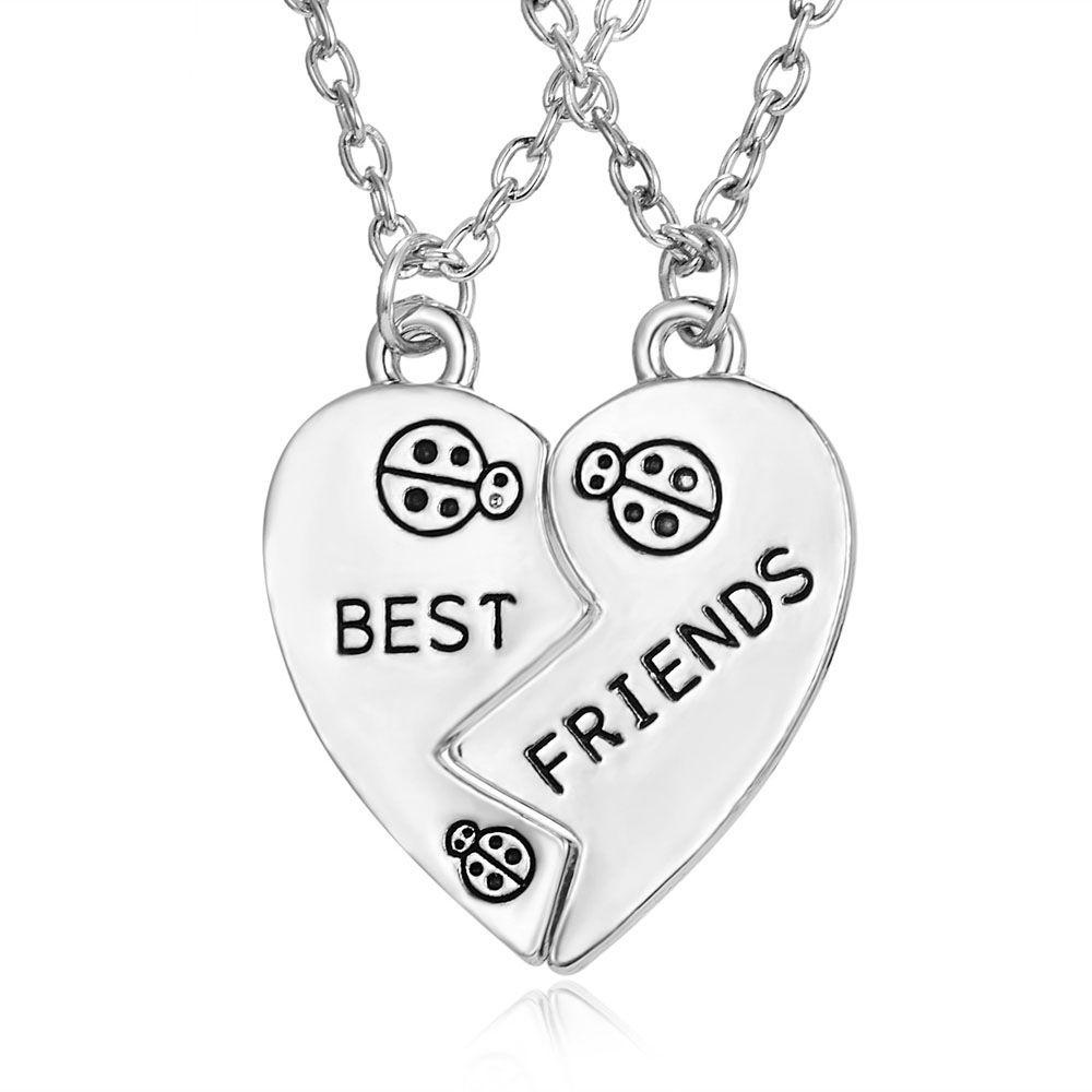 Dây Chuyền Mặt Trái Tim Khắc Chữ Best Friend Thời Trang