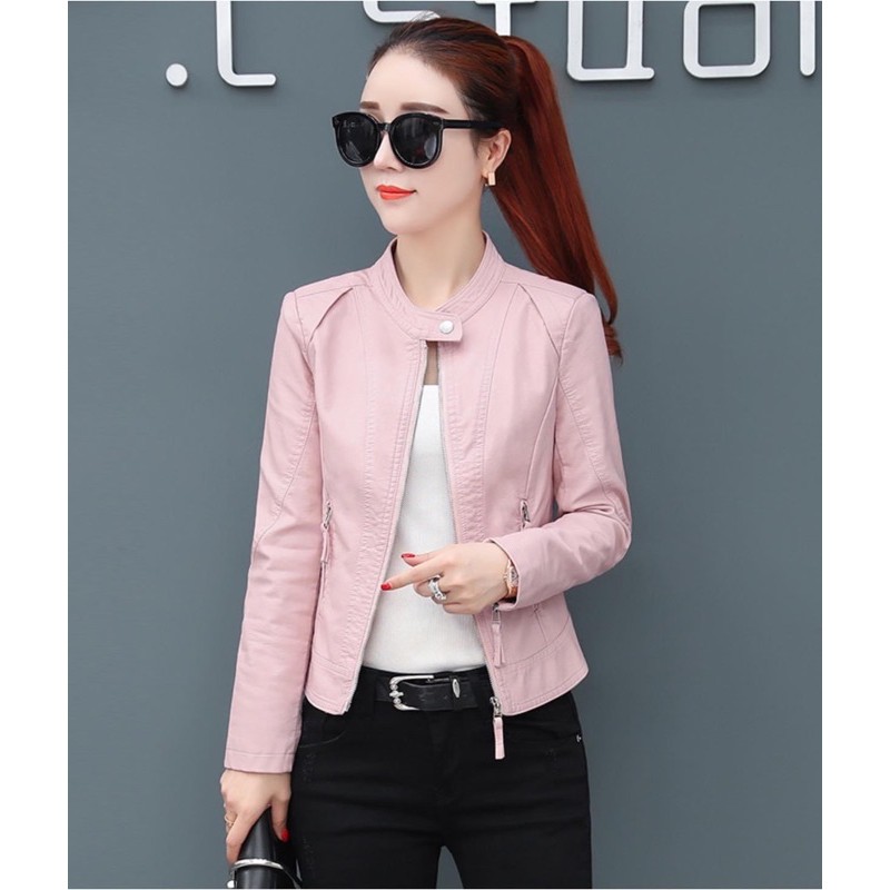 Bán sỉ ÁO DA NỮ CỔ TRỤ HÀNG QUẢNG CHÂU màu đen, trắng, hồngg  ‼️ LOẠI 1 ‼️ | BigBuy360 - bigbuy360.vn