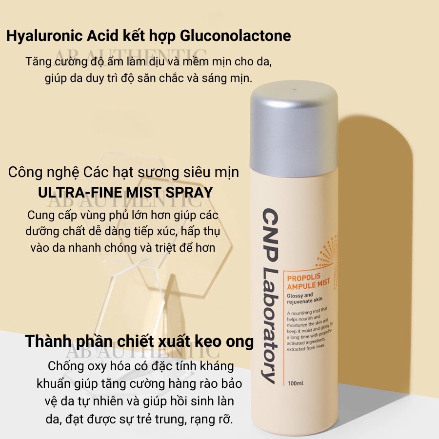 Xịt khoáng tinh chất keo ong tái tạo da CNP Laboratory Propolis Ampule Mist 100ml - AB Authentic