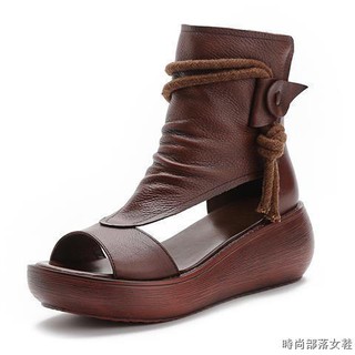 Giày Sandal Đế Xuồng Cổ Cao Thời Trang 2020