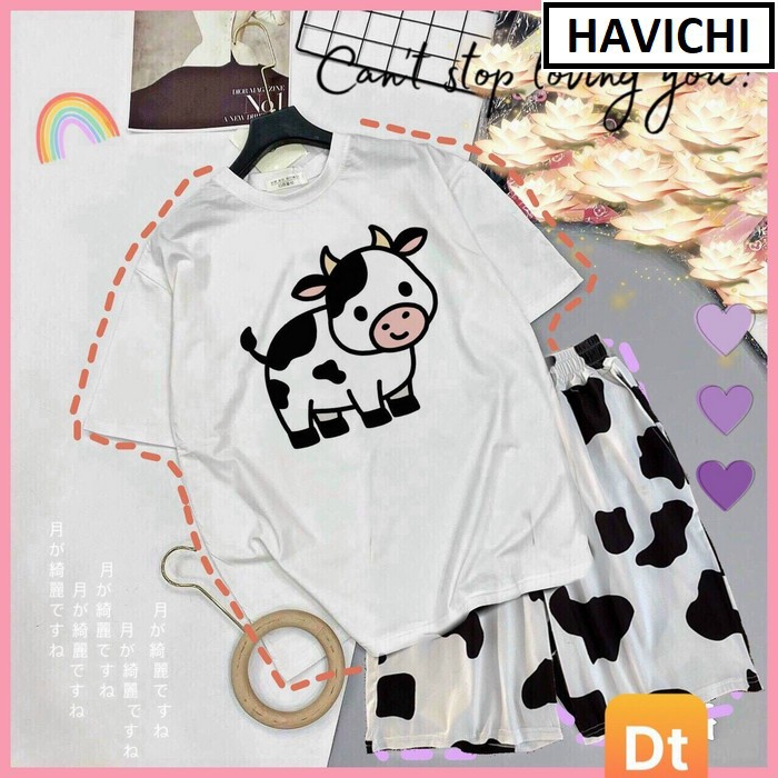 Áo thun nữ 𝐅𝐑𝐄𝐄𝐒𝐇𝐈𝐏  áo thun nữ bò sữa  áo thun nữ form rộng unisex