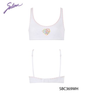 Áo Lót Đệm Vải Mỏng Cho Bé Gái Màu Trắng Viền Caro Cam Phối Họa Tiết Cool Teen By Sabina SBC369WH