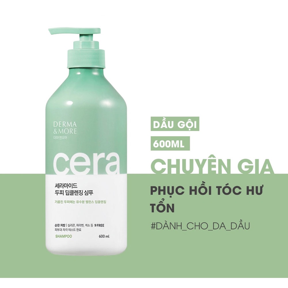 Dầu Gội Derma &amp; More Ceramide Làm Sạch Sâu 600ml