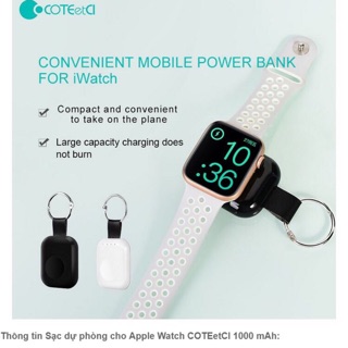 Sạc dự phòng cho Apple Watch COTEetCI 1000 mAh