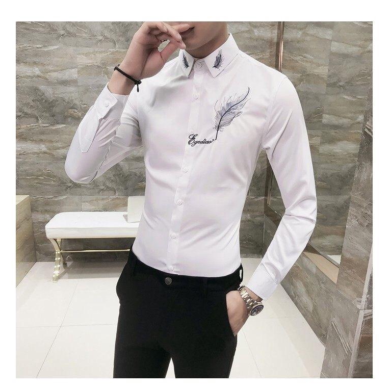 ÁO SƠ MI NAM THÊU LÔNG VŨ ( KÈM HÌNH THẬT ) CAO CẤP HÀN QUỐC | BigBuy360 - bigbuy360.vn